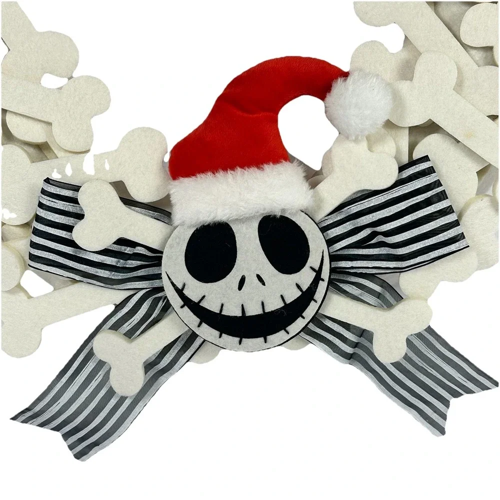 Disney Nightmare Before Christmas Jack Skellington Bone Christmas Wreath